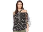 Lauren Ralph Lauren Cold Shoulder Georgette Blouse (multi) Women's Blouse