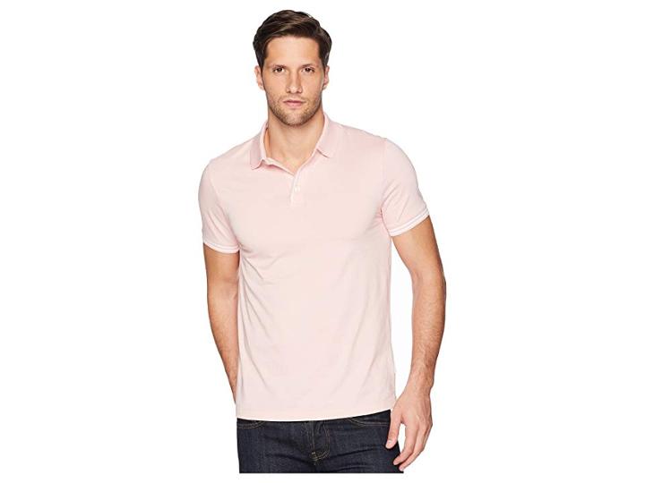 Perry Ellis Essential End On End Polo (powder Pink) Men's Clothing