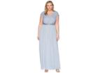 Adrianna Papell Plus Size Long Shirred Dress (dusty Periwinkle) Women's Dress