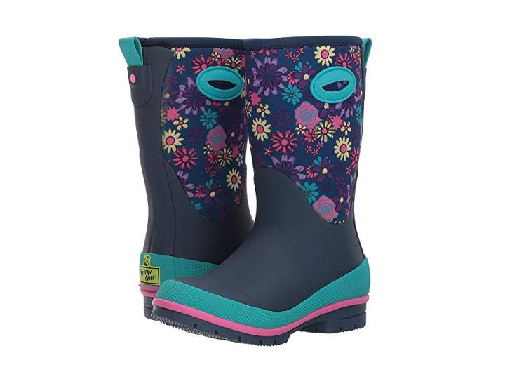 Western Chief Kids Neoprene Kid's Boots (toddler/little Kid/big Kid) (wildflower Navy) Kids Shoes