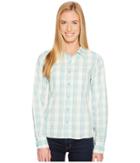 The North Face Long Sleeve Sunblocker Shirt (agate Green Plaid) Women's Long Sleeve Button Up