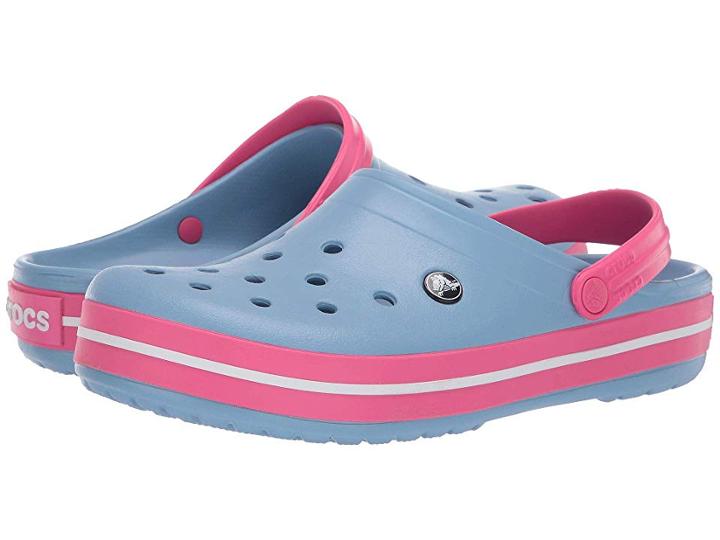 Crocs Crocband Clog (chambray Blue/paradise Pink) Clog Shoes
