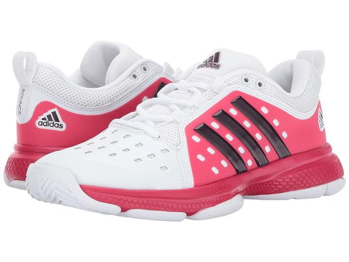 Adidas Barricade Classic Bounce (white/dark Burgundy/energy Pink) Women's Running Shoes
