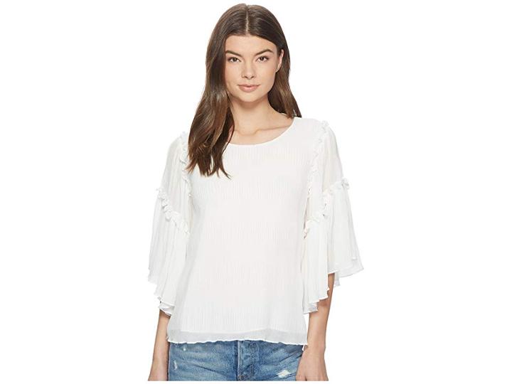 1.state Flounce Sleeve Ruffle Edge Blouse (new Ivory) Women's Blouse