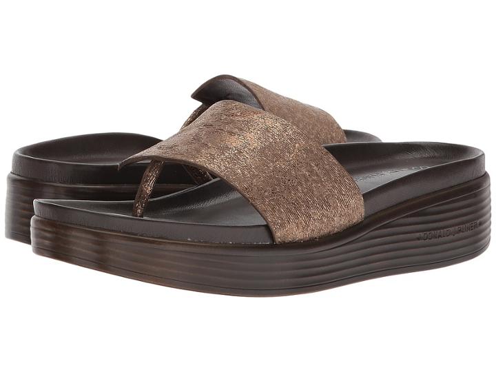 Donald J Pliner Fifi (taupe Foliage Metallic Leather) Women's Wedge Shoes