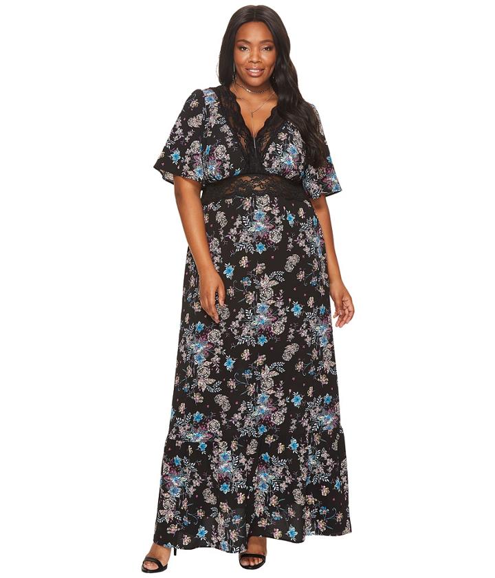Kiyonna Daydream Maxi Dress (enchanted Garden) Women's Dress
