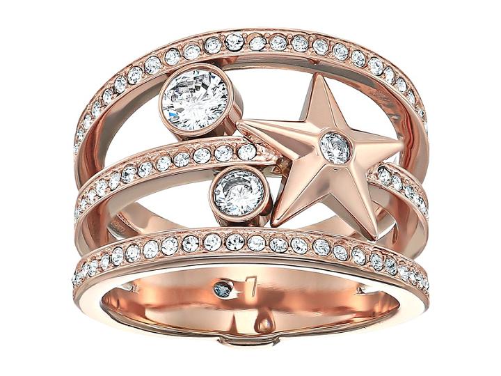 Michael Kors Brilliance Star Banded Ring (rose Gold) Ring
