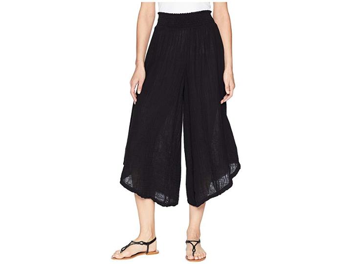 Michael Stars Double Gauze Cropped Wide Leg Pants (black) Women's Casual Pants