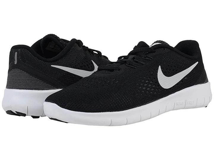 Nike Kids Free Rn (big Kid) (black/anthracite/metallic Silver) Boys Shoes