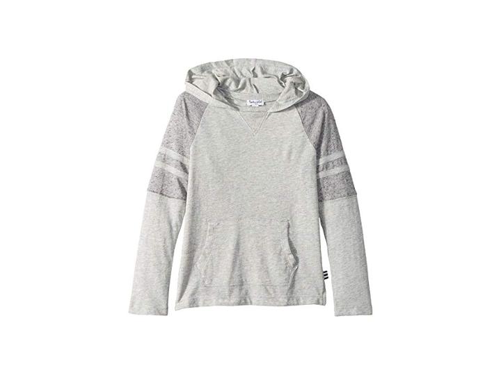 Splendid Littles Raglan Long Sleeve Hooded T-shirt (little Kids/big Kids) (light Grey Heather) Boy's Active Sets