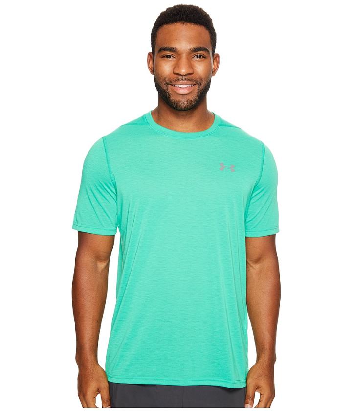Under Armour Ua Threadborne Short Sleeve (glass Green/graphite) Men's Clothing