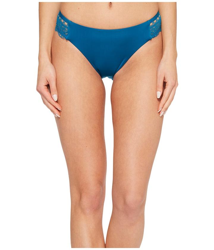 Laundry By Shelli Segal Scallop Lace Hipster Bikini Bottom (deep Teal) Women's Swimwear