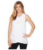 Karen Kane Asymmetric Lace-up Tank (off-white) Women's Sleeveless