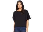 Jack By Bb Dakota Crucial Taunt Textured Rayon Top (black) Women's Clothing