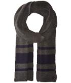 Polo Ralph Lauren Cashmere Blend Rugby Stripe Scarf (charcoal Heather/navy) Scarves