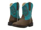 Roper Kids Big Chief (toddler) (brown Faux Leather/turquoise Headdress) Cowboy Boots