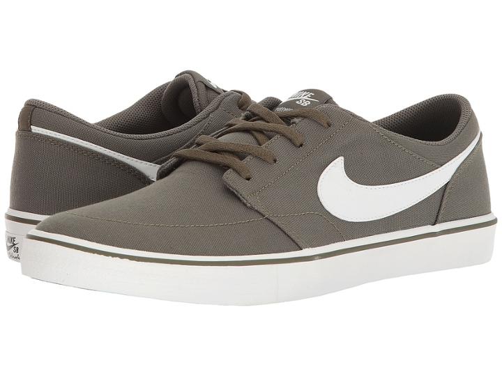 Nike Sb Portmore Ii Solar Canvas (medium Olive/summit White) Men's Skate Shoes