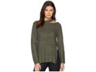 Jack By Bb Dakota Dusk Til Dawn Shoulder Cut Out Sweater (light Olive) Women's Sweater