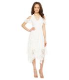 Taylor Cold Shoulder Hanky Hem Midi Dress (white) Women's Dress