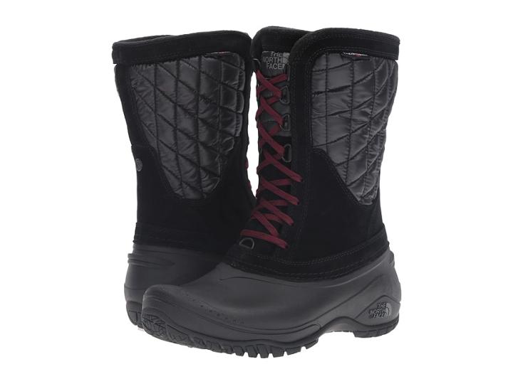 The North Face Thermoball Utility Mid (tnf Black/deep Garnet Red (prior Season)) Women's Pull-on Boots