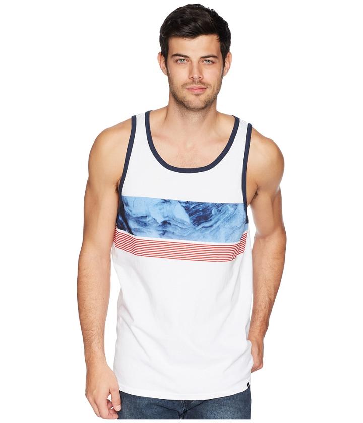 Quiksilver Slash Tank Top (white/navy Blazer) Men's Sleeveless