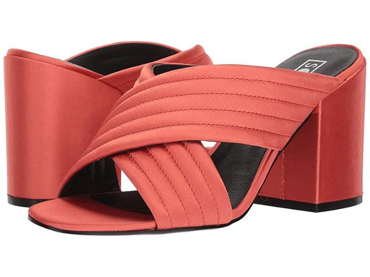 Sol Sana Elena Mule (flame Satin) Women's 1-2 Inch Heel Shoes