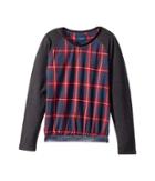 Toobydoo Fancy Flannel Sweatshirt W/ Sparkle Belt (toddler/little Kids/big Kids) (red/blue) Girl's Sweatshirt