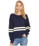 Splendid Seabrook Rugby Stripe Sweatshirt (navy) Women's Sweatshirt