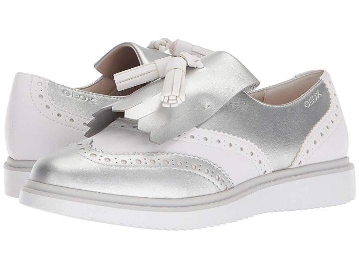 Geox Kids Thymar 7 (big Kid) (white/silver) Girl's Shoes