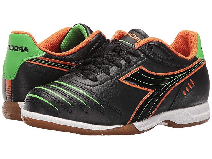 Diadora Kids Cattura Id Jr Soccer (little Kid/big Kid) (black/orange/lime) Kids Shoes