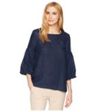 Allen Allen 3/4 Lantern Sleeve Top (lapis) Women's Long Sleeve Pullover