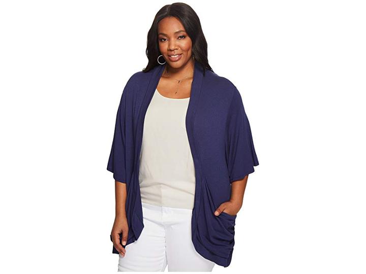 Kiyonna Malibu Lane Cardigan (indigo) Women's Sweater