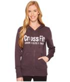 Reebok Crossfit Full Zip Hoodie (smoky Volcano) Women's Sweatshirt