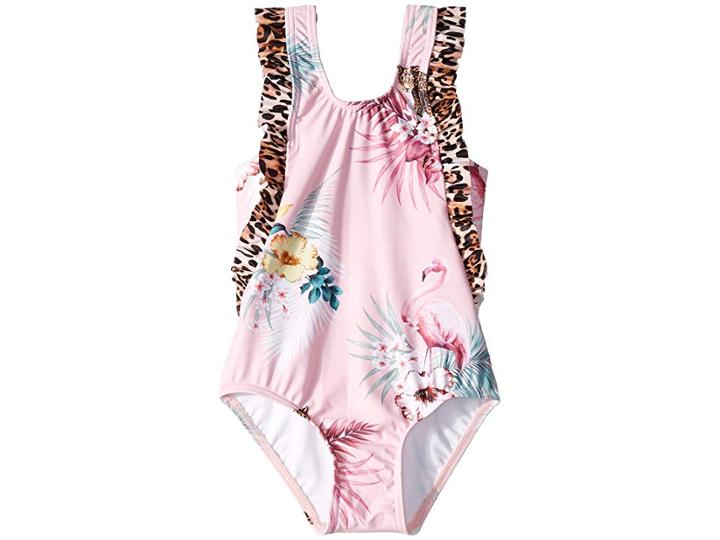 Seafolly Kids Into The Wild Frill Tank One-piece (toddler/little Kids) (tropical Pink) Girl's Swimsuits One Piece
