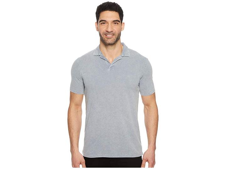 Mod-o-doc Pescadero Short Sleeve Johnny Collar Polo (grey Sky Stone) Men's Short Sleeve Knit