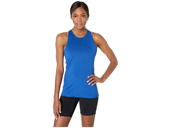 Nike Pro All Over Mesh Tank (indigo Force/black) Women's Sleeveless