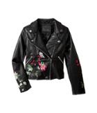 Blank Nyc Kids Embroidered Vegan Leather Moto Jacket In Flower Child (big Kids) (flower Child) Girl's Coat