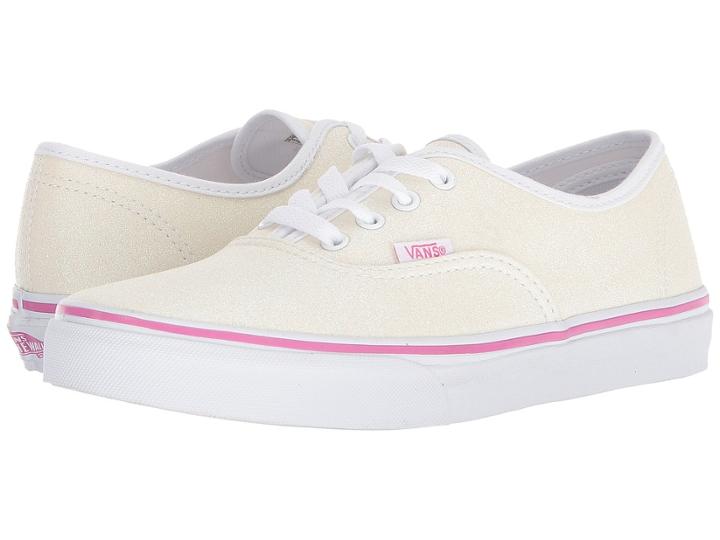 Vans Kids Authentic (little Kid/big Kid) ((glitter) Rainbow White) Girls Shoes