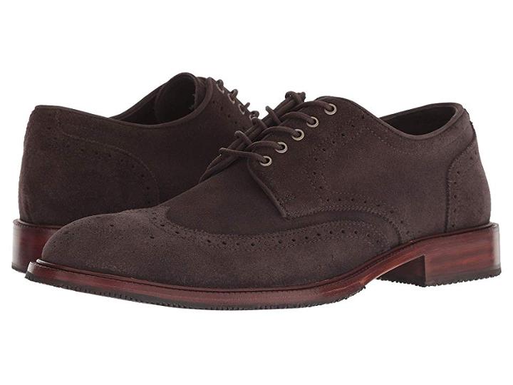 Trask Logan (charcoal English Suede) Men's Lace Up Cap Toe Shoes