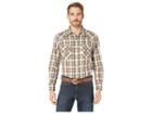 Pendleton Long Sleeve Frontier Herringbone (brown Plaid) Men's Long Sleeve Button Up