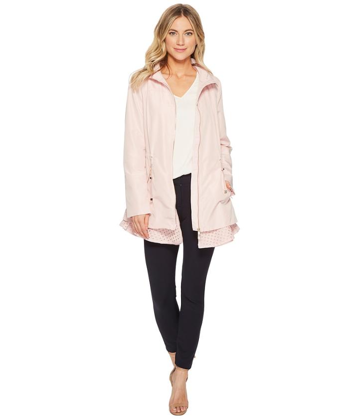 Ivanka Trump Eylet Hem Hooded Rain Packable (blush) Women's Coat