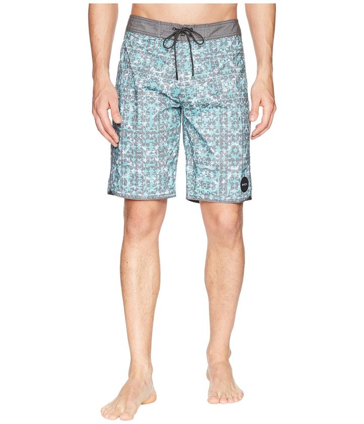 Rvca Sanur Trunk (light Teal) Men's Swimwear