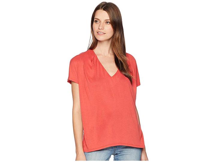 Lucky Brand Sandwash Pleated Top (poinciana) Women's Clothing
