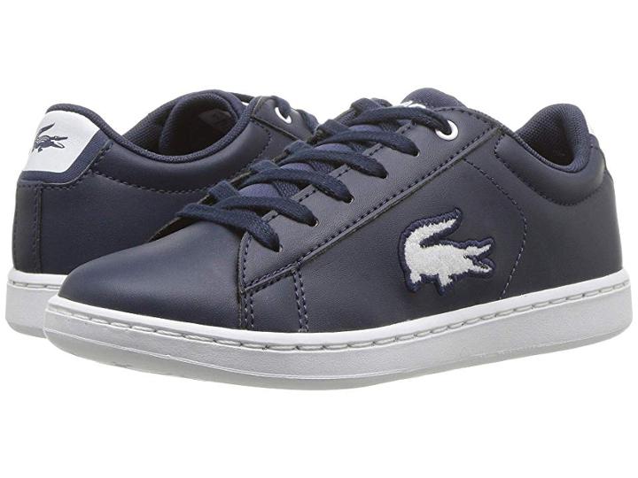 Lacoste Kids Carnaby Evo (little Kid) (navy/white) Kids Shoes