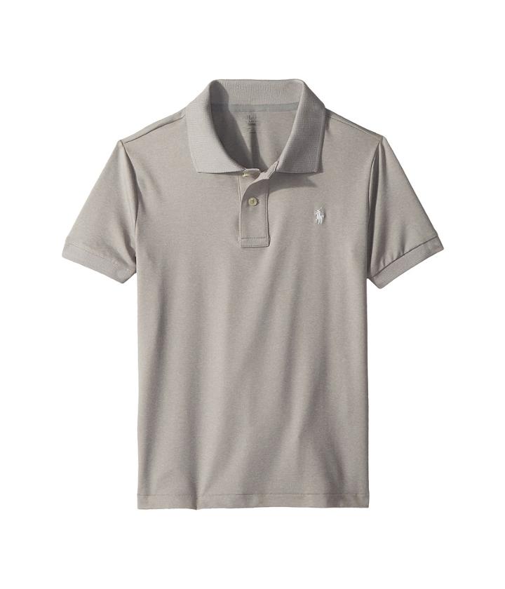 Polo Ralph Lauren Kids Performance Lisle Polo Shirt (little Kids/big Kids) (light Grey Heather) Boy's Clothing
