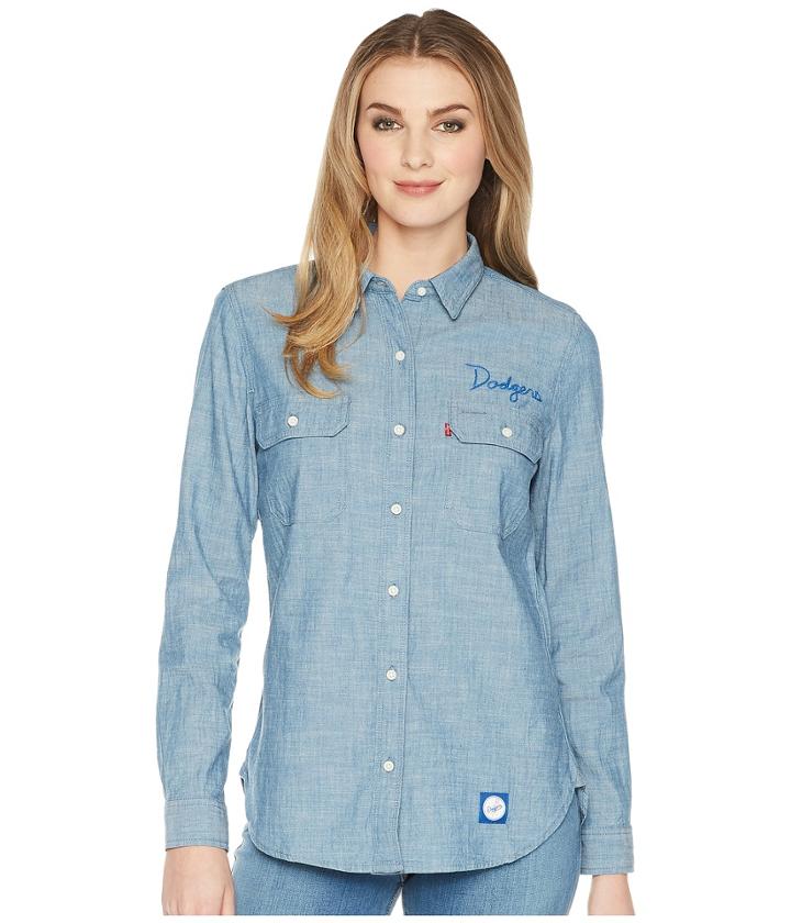 Levi's(r) Womens Los Angeles Dodgers Chambray Shirt (blue) Women's Clothing