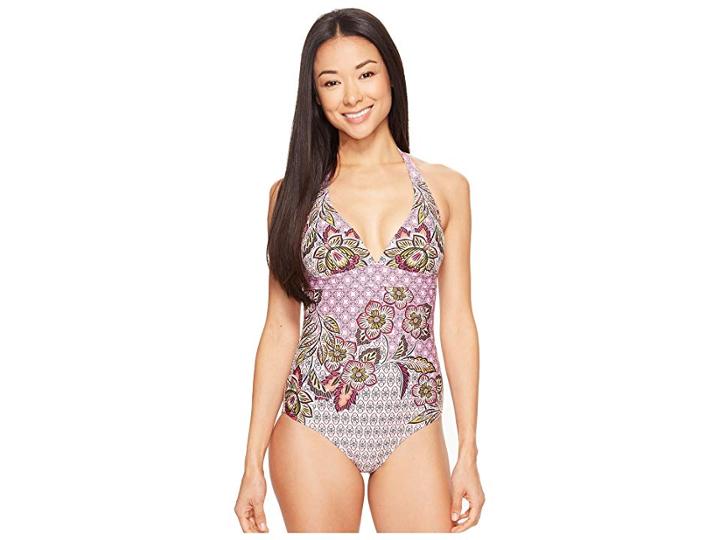 Prana Lahari One Piece (cosmo Pink Fleur D'amour) Women's Swimsuits One Piece
