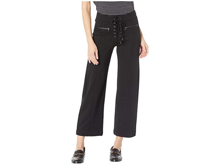 Paige Nellie Culotte With Lace-up In Black (black) Women's Jeans