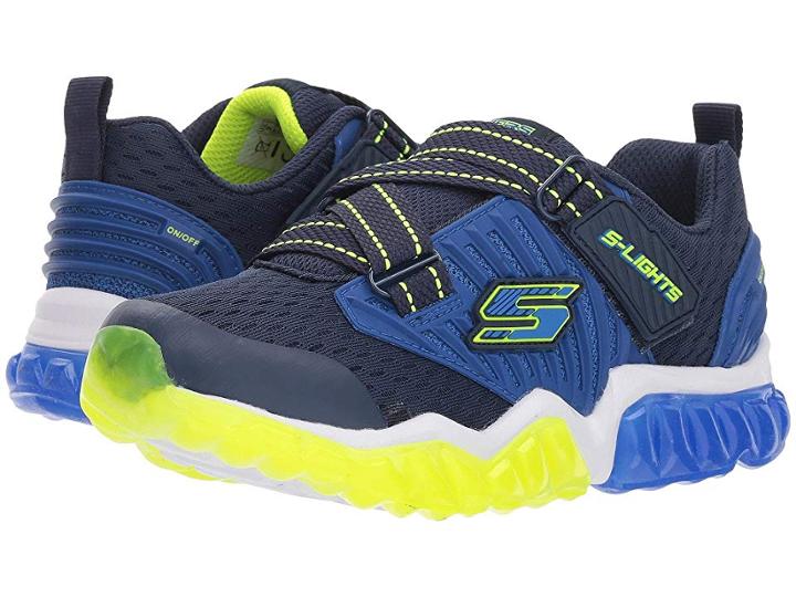 Skechers Kids Rapid Flash 90721l Lights (little Kid/big Kid) (navy/lime) Boy's Shoes