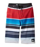 Quiksilver Kids Everyday Stripe Vee Boardshorts (big Kids) (chilli Pepper) Boy's Swimwear
